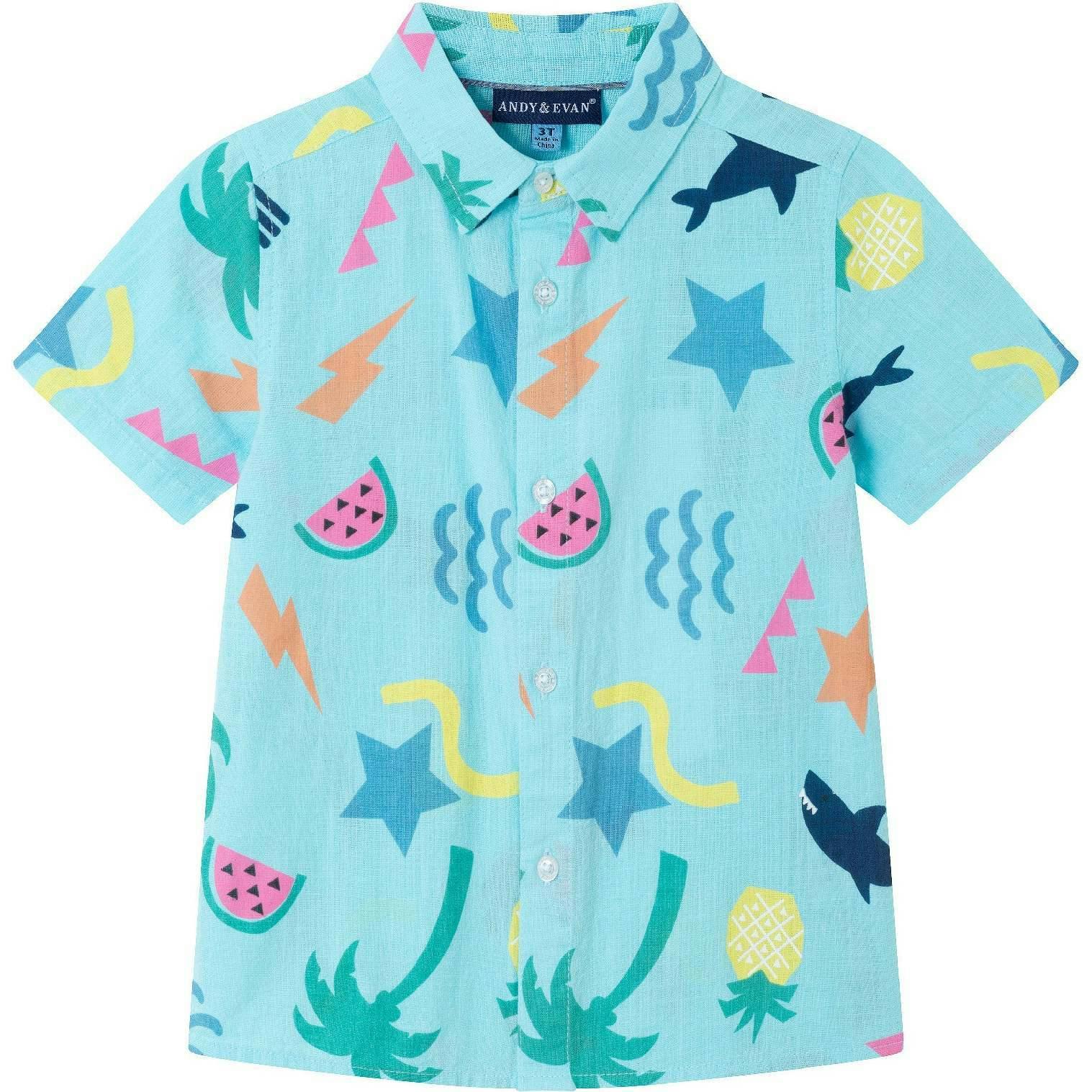 Kids 2-Piece Fun Print Matching Buttondown Set