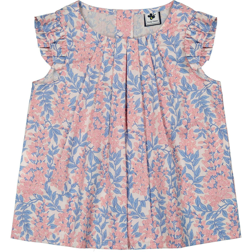 Lola Womens Blouse Ocean Blue Eyelet, Blue Eyelet