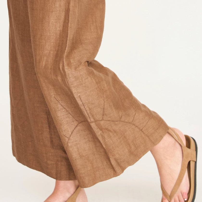 Mirth Pant in Brownie Linen