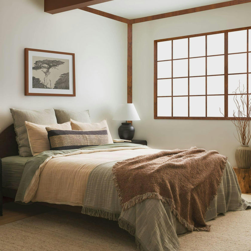 Sage Fringe Euro Sham Set