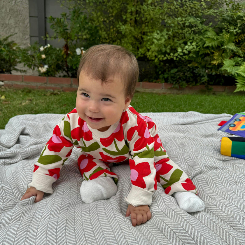 Recycled Cotton Flower Baby Sweatshirt