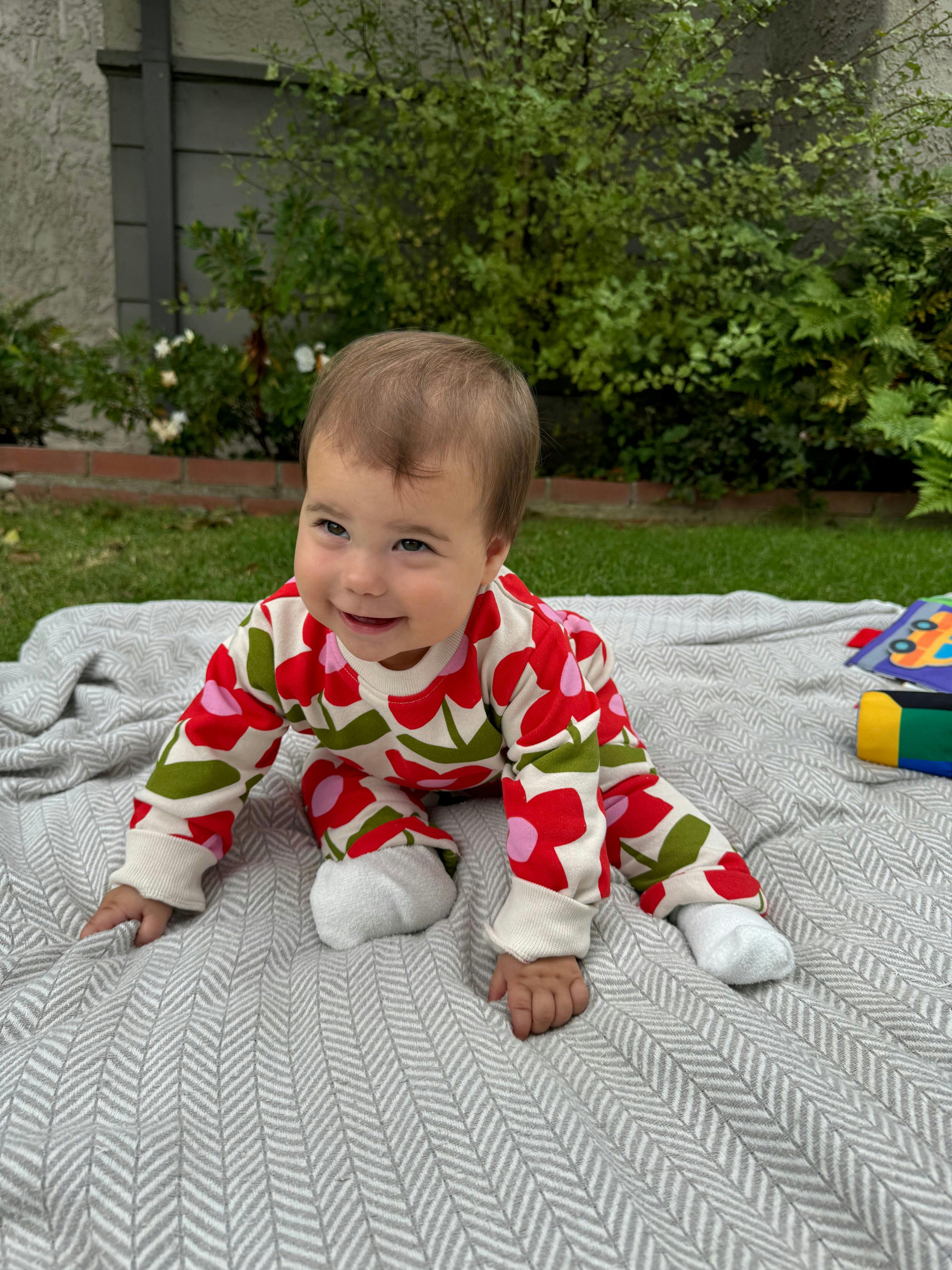 Recycled Cotton Flower Baby Sweatshirt