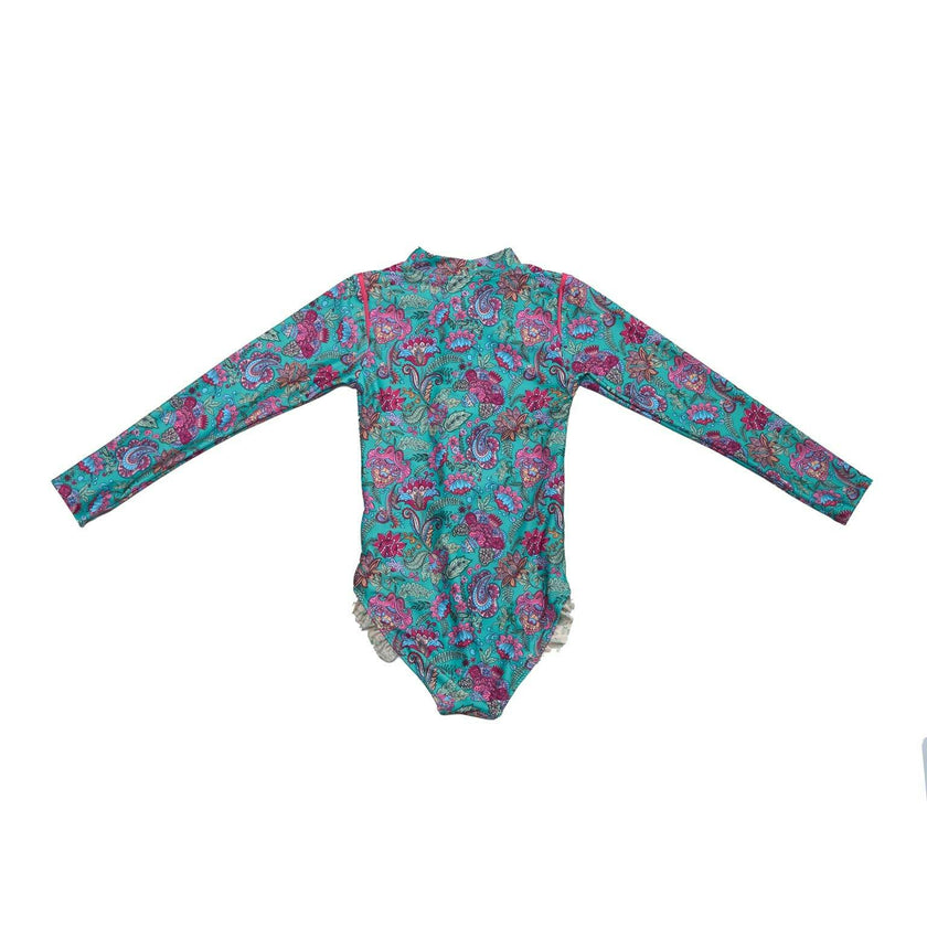 Long Sleeve Zip One Piece Swimsuit