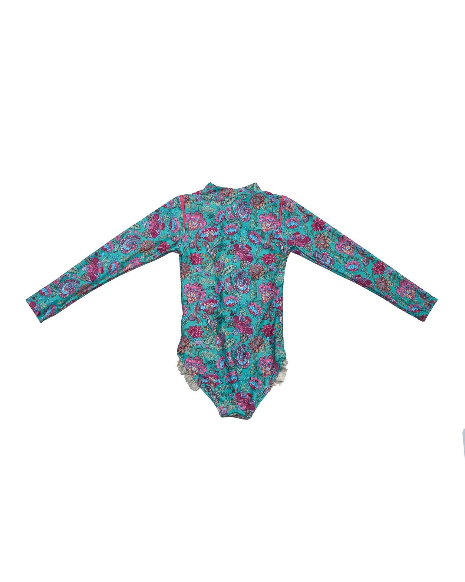 Long Sleeve Zip One Piece Swimsuit