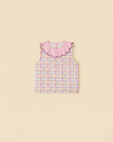 Organic Picnic Top in Scallop Plaid