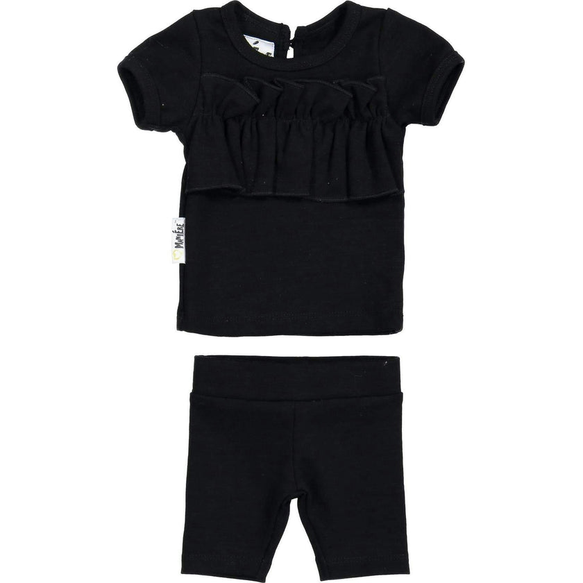 Chest Ruffle 2-Piece Top & Short Set
