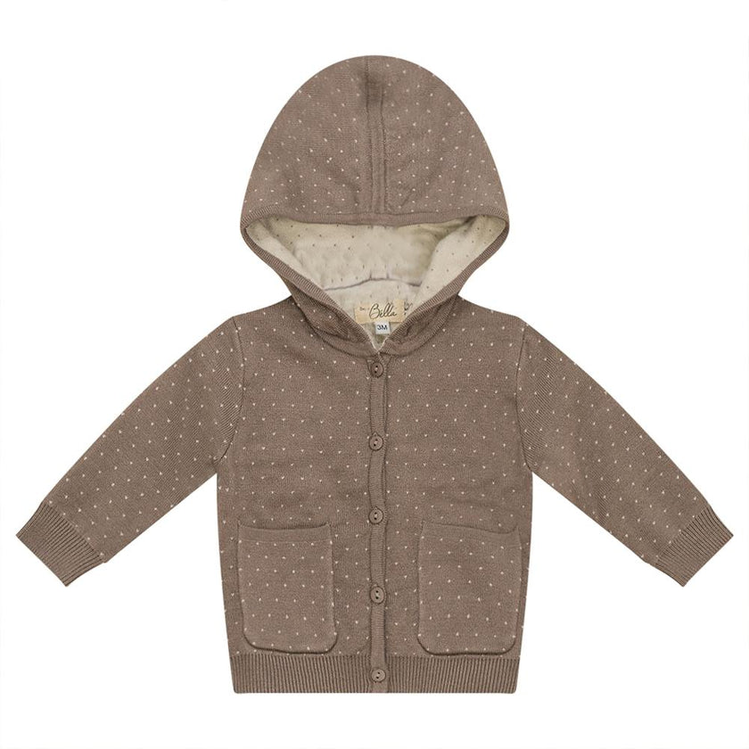 Knitted Jacket Dark Blue Grey/Dark Almond