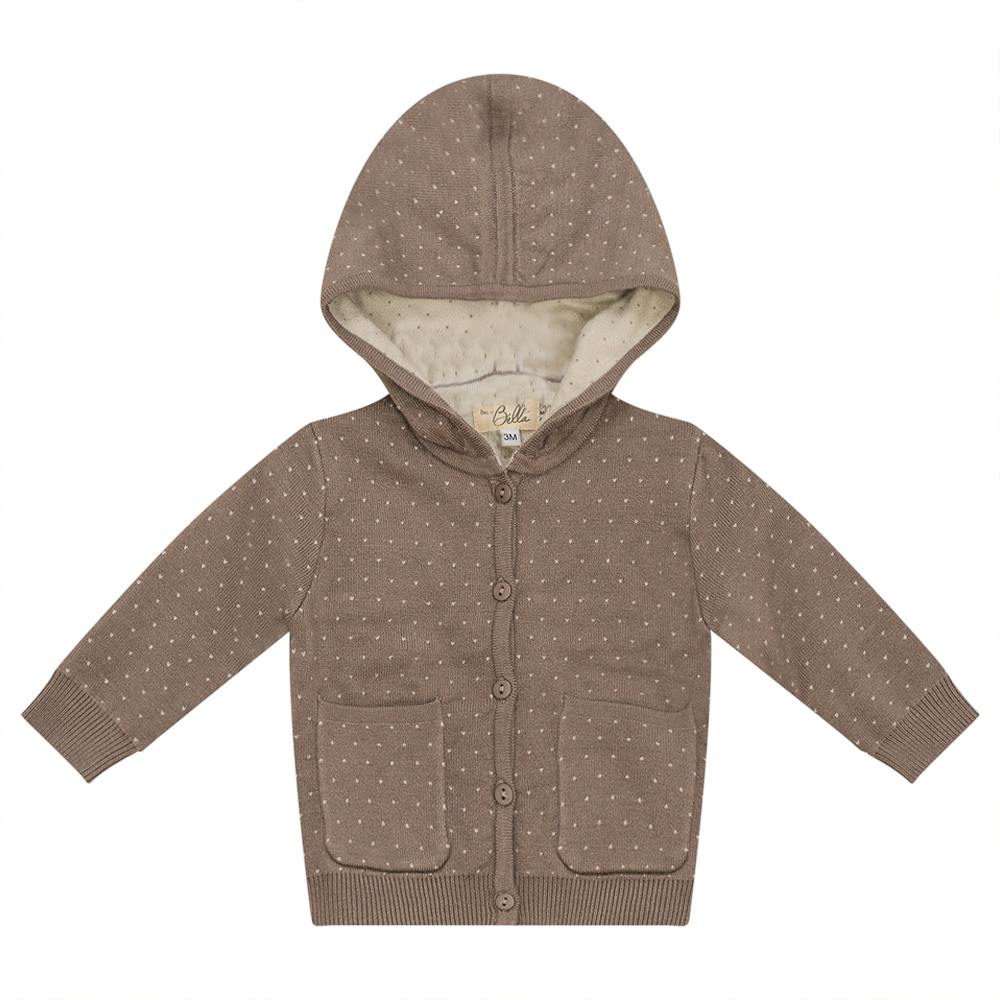 Knitted Jacket Dark Blue Grey/Dark Almond