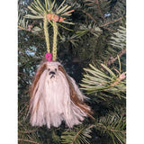 Shih Tzu Dog Hand Knit Christmas Ornament