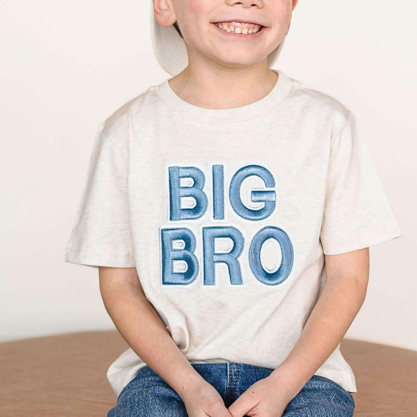 Big Bro Embroidered Patch Short Sleeve T-Shirt - Natural Heather