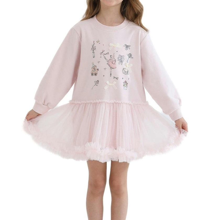 Pink Ballet Ruffle Bow Dress