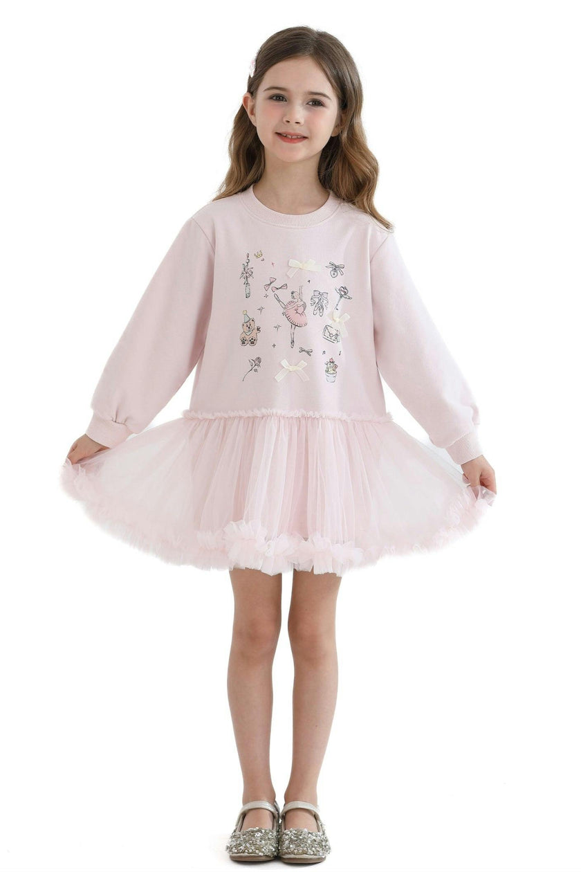 Pink Ballet Ruffle Bow Dress