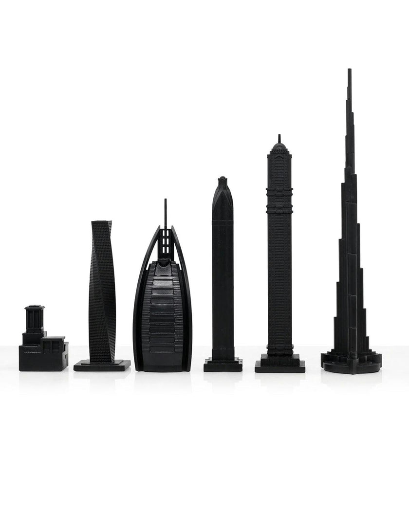 Chess Set Acrylic DUBAI Edition with Dubai Map Board