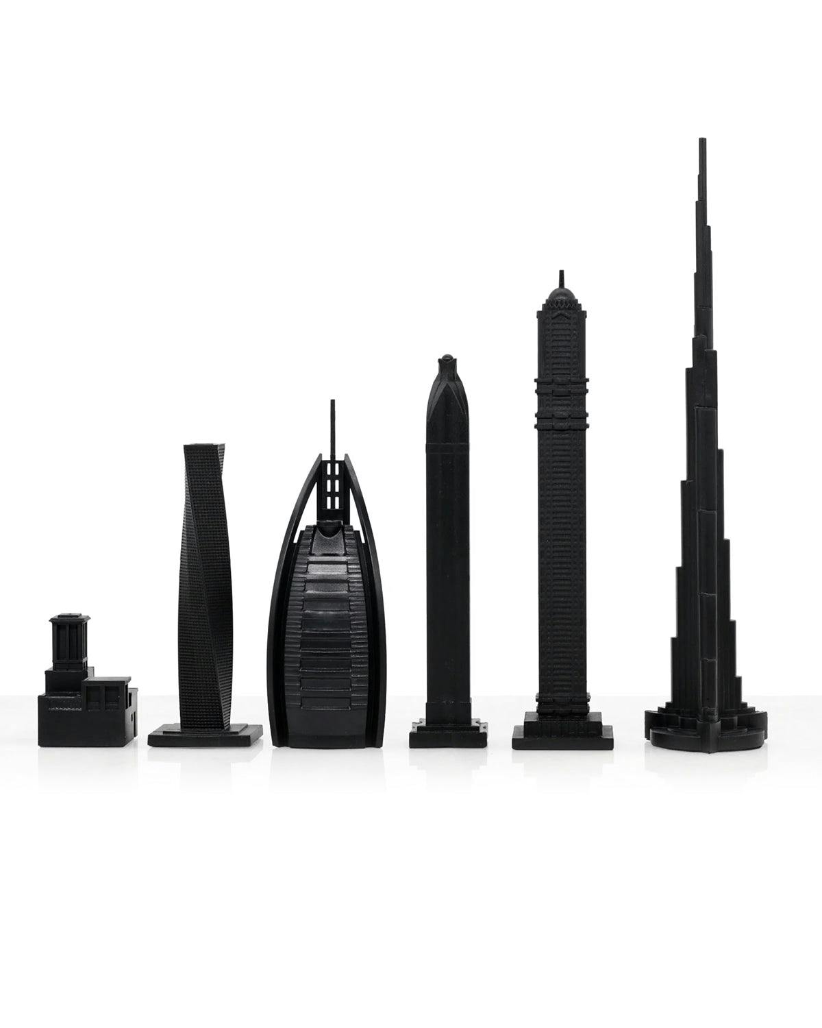 Chess Set Acrylic DUBAI Edition with Dubai Map Board