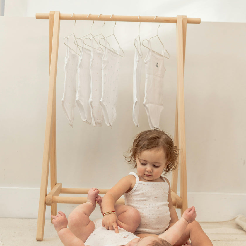 Cherry Print Onesie Set White/Blue