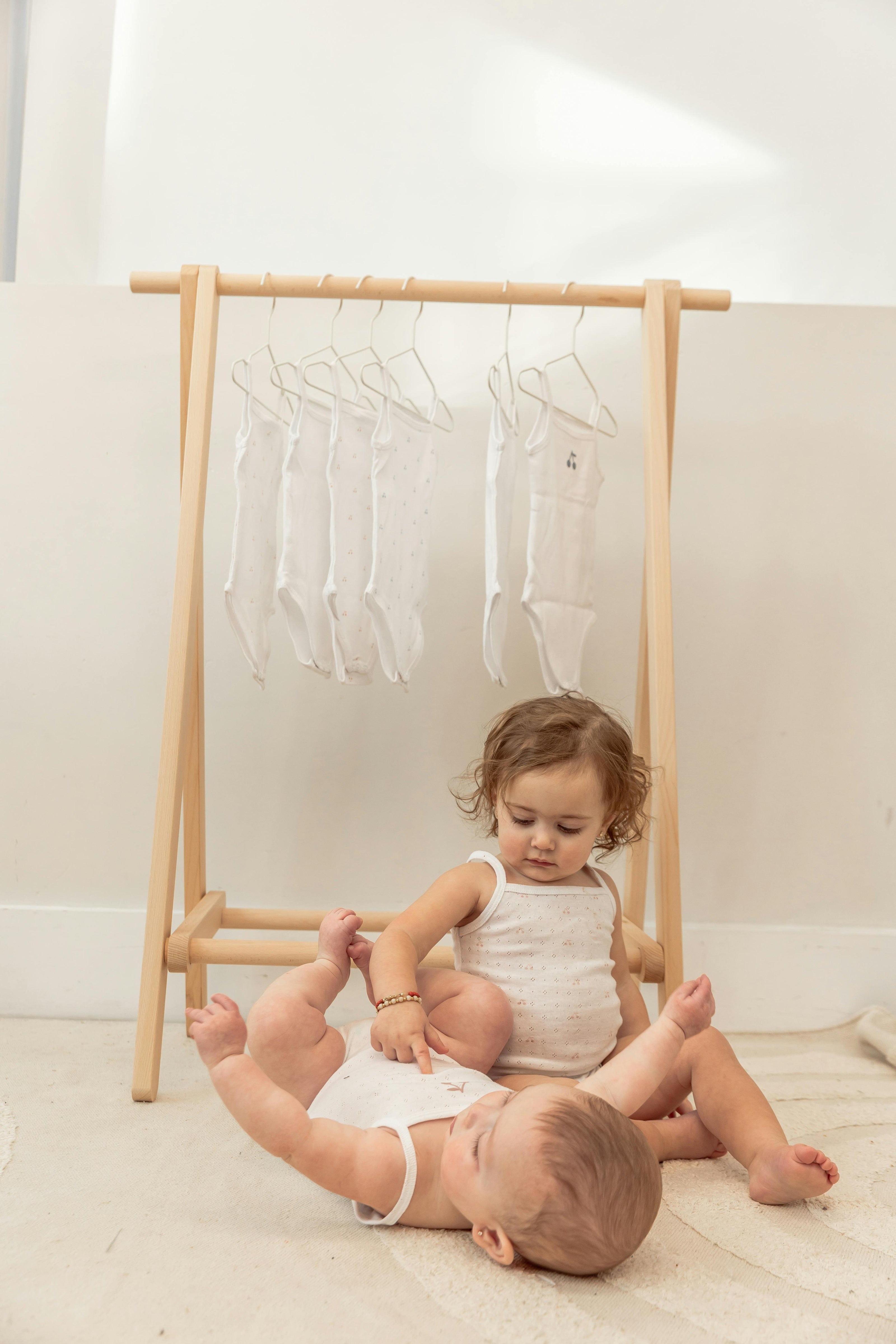 Cherry Print Onesie Set White/Blue