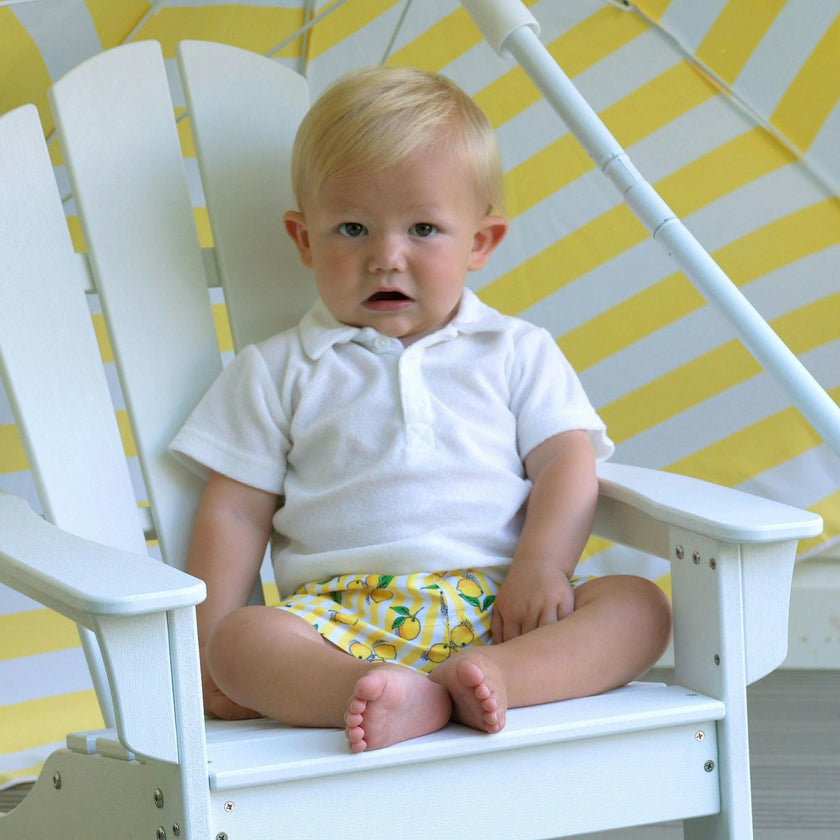 Baby Lemon Stripe Swim Trunks