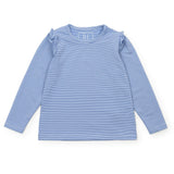 Mia Girls' Longsleeve Performance Top by LH Sport Blue Stripes