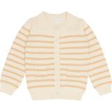 unisex cream and tan stripe knit cardigan