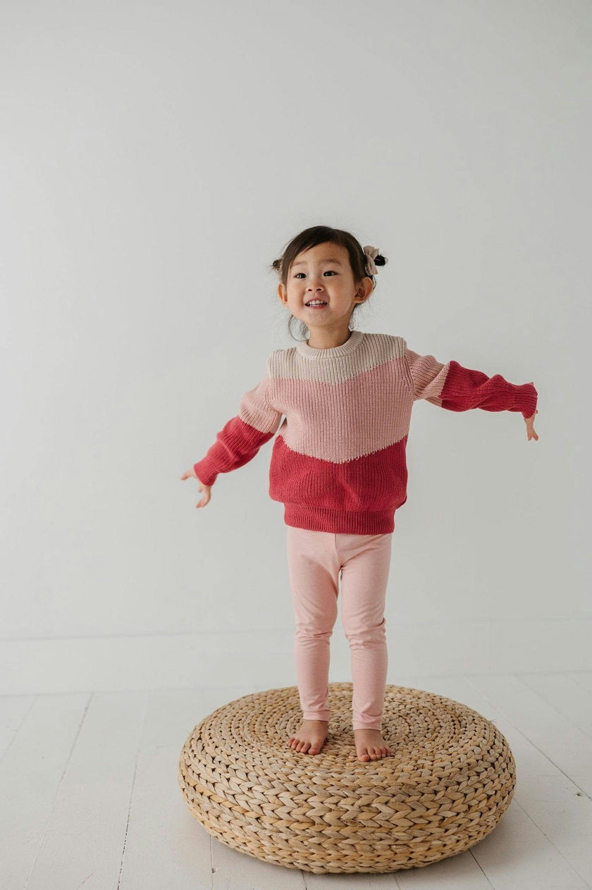Girl's Colorblock Knit Sweater
