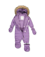 Baby Original One Piece Puffy Snowsuit With Removable Mittens And Boots Violet