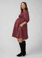 Smocked Paisley Cotton Maternity Dress