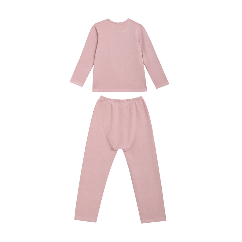 Pink Solid Wool-Blend Pajama Set