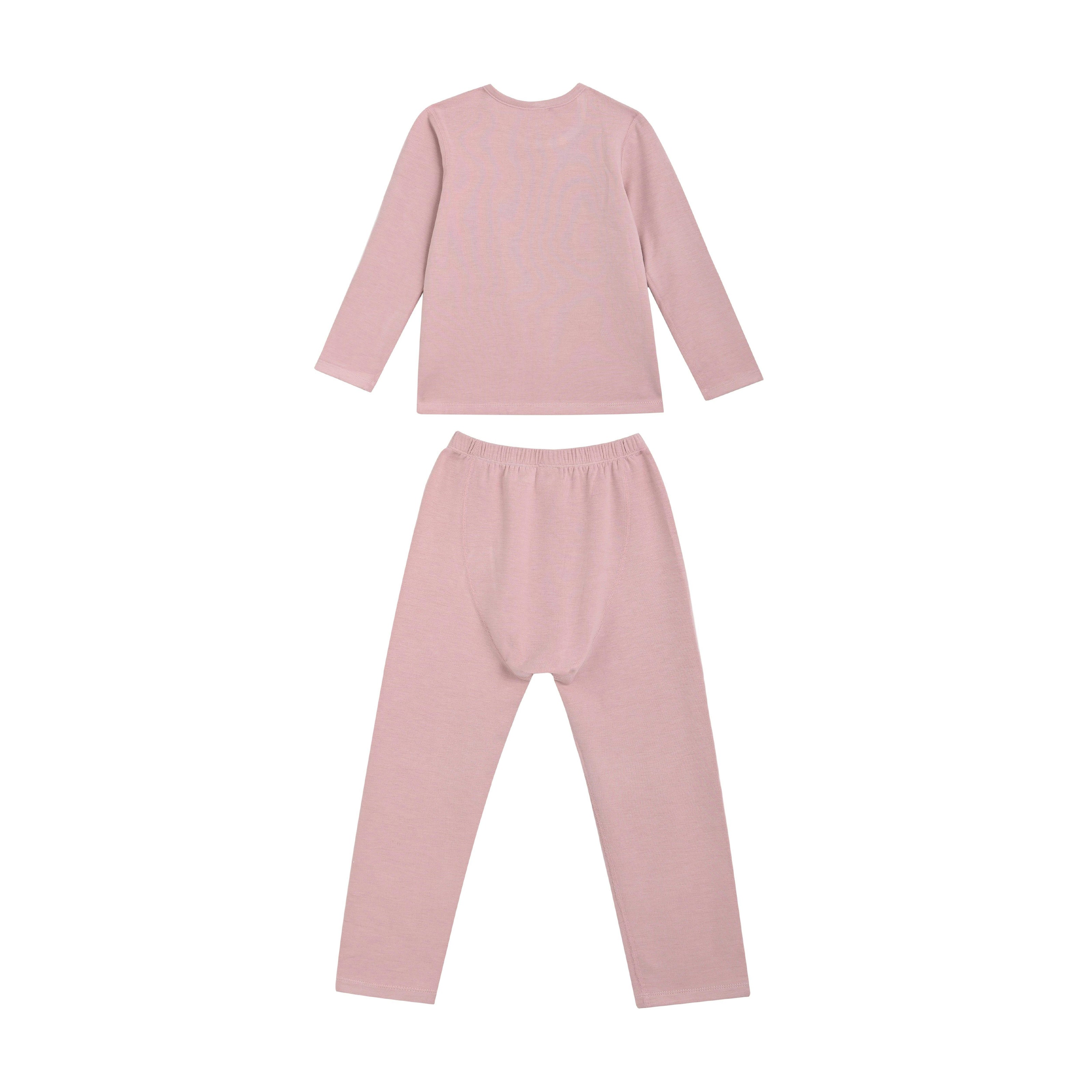 Pink Solid Wool-Blend Pajama Set