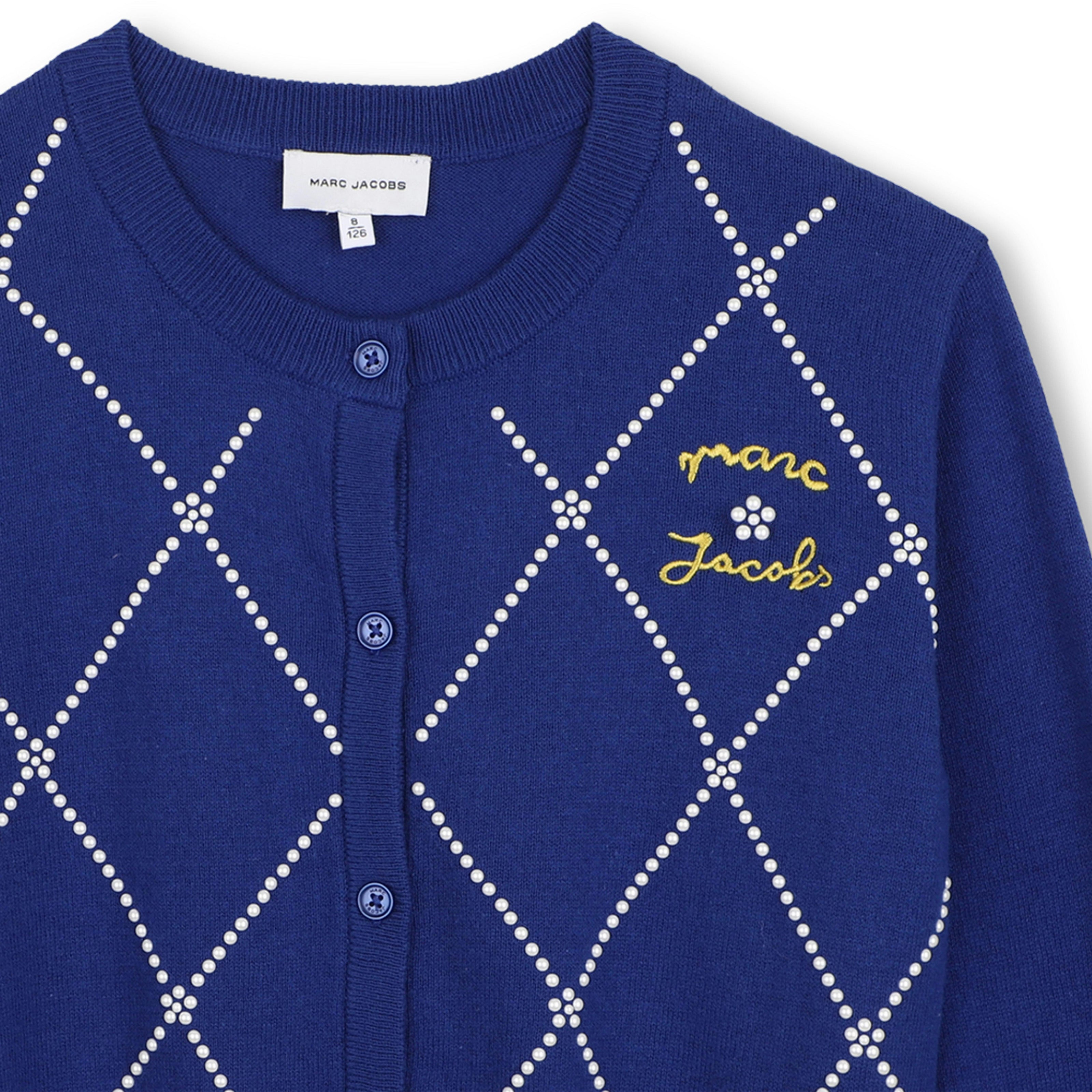Navy Diamond Knit Cardigan
