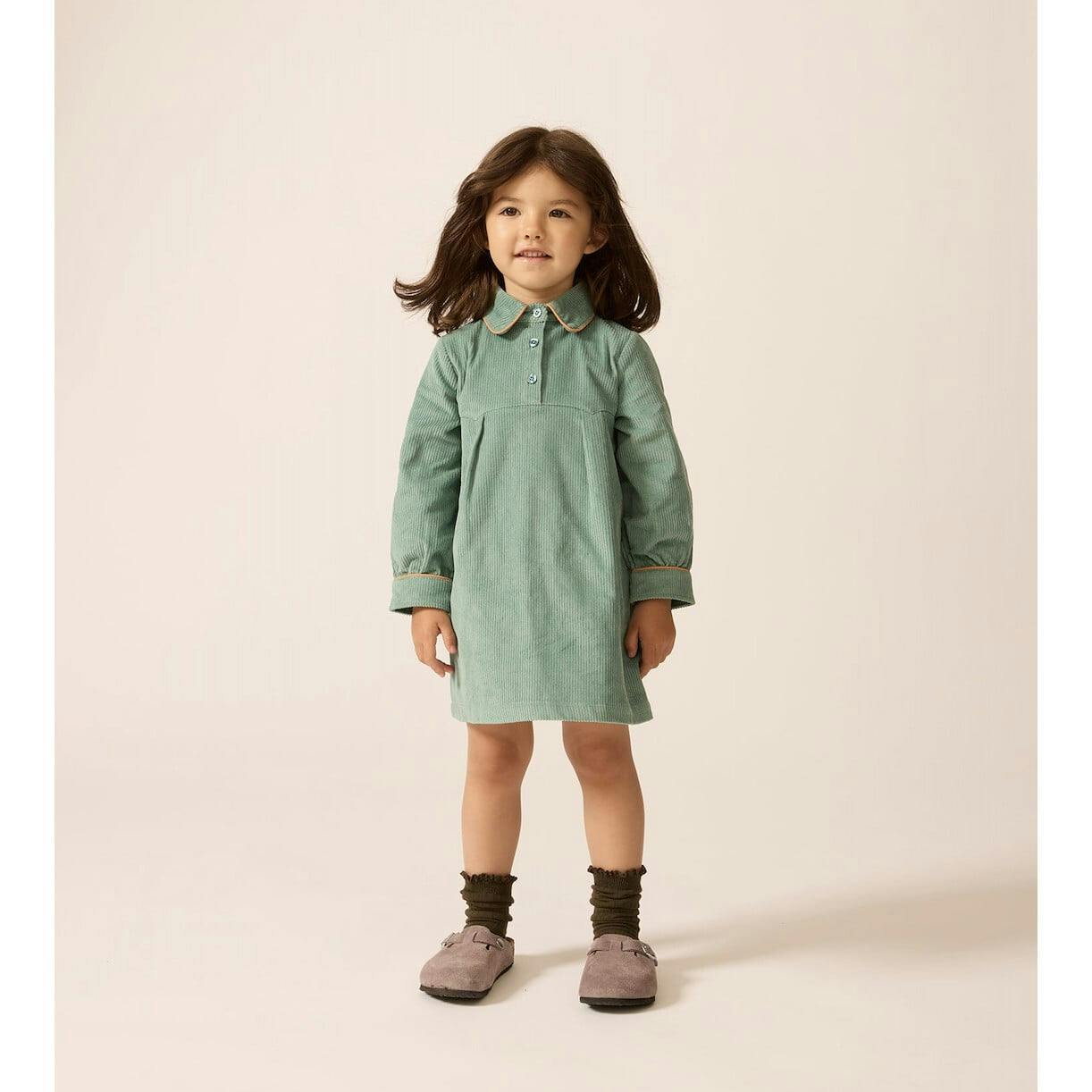 Shirtdress in Teal Tambourine Corduroy