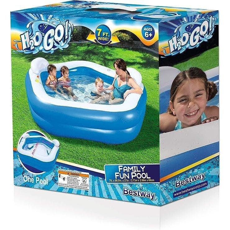 H2OGO! Family Fun Inflatable Kiddie Pool - 7' x 6'9" x 27"