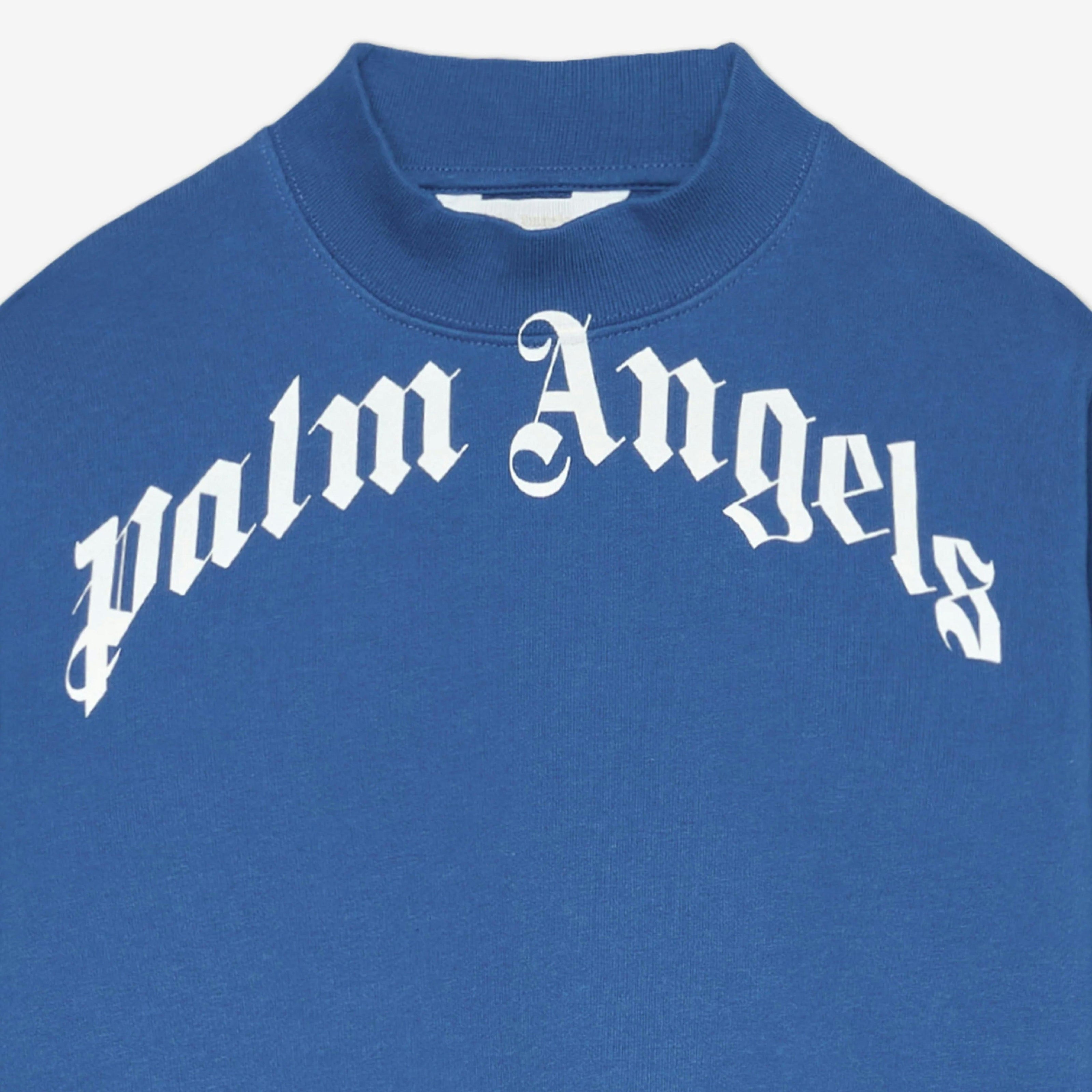 Blue Curved Logo Regular Sweatshirt