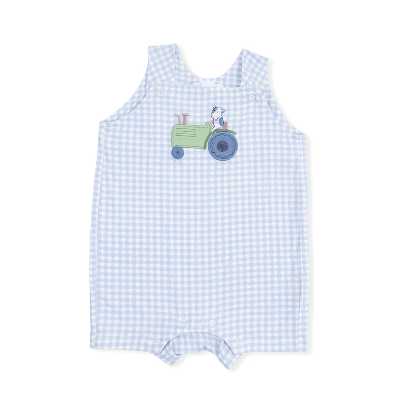 Cute Farm Animals Appliques - Overall Shortie with Short Sleeve Bodysuit