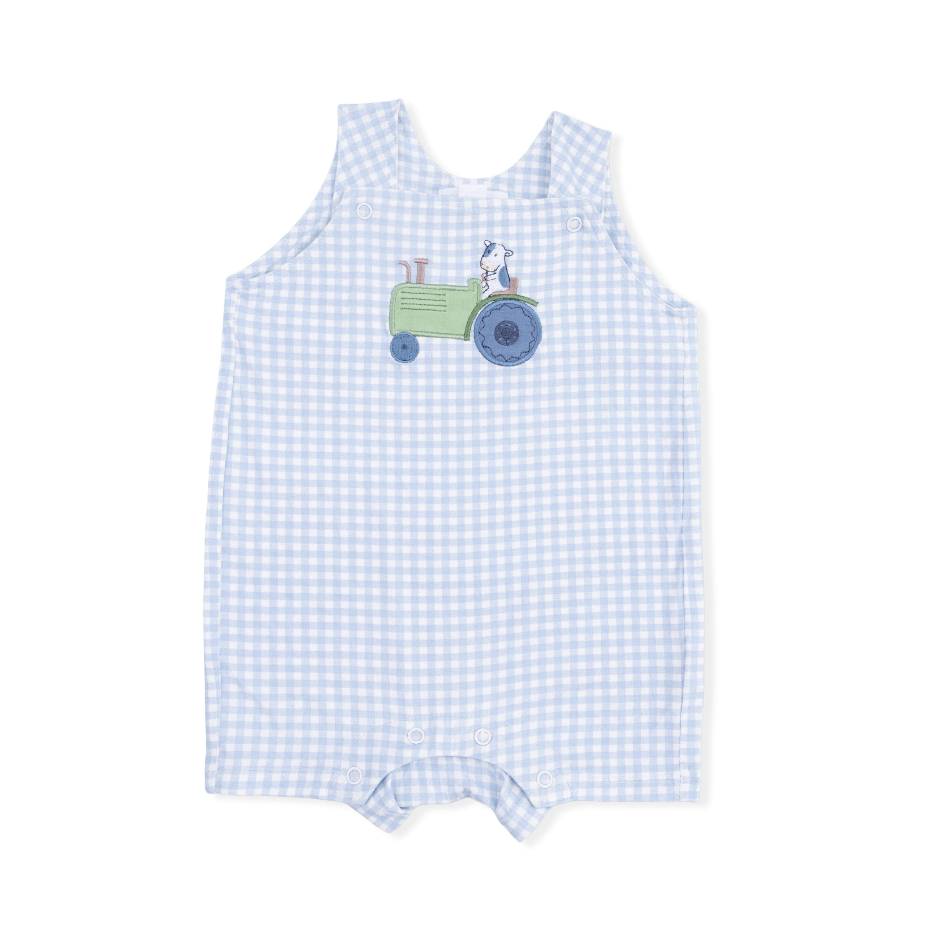 Cute Farm Animals Appliques - Overall Shortie with Short Sleeve Bodysuit