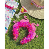 Packed Party Flamingo Party Novelty Headband - Pink Tinsel with 3D Glitter Flamingos for Beach, Pool, and Bachelorette Parties, 8.5x9.5 Inch, One Size