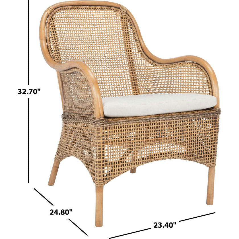 Charlie Rattan Accent Chair with Cushion