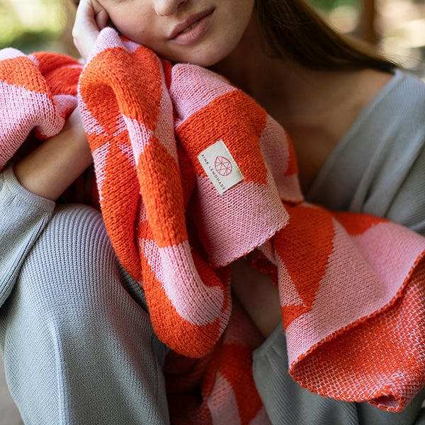 Trikona Organic Cotton Knit Throw Blanket