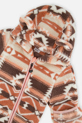 Baby Mid-Season Plush One-Piece Outerwear Aztec Pink