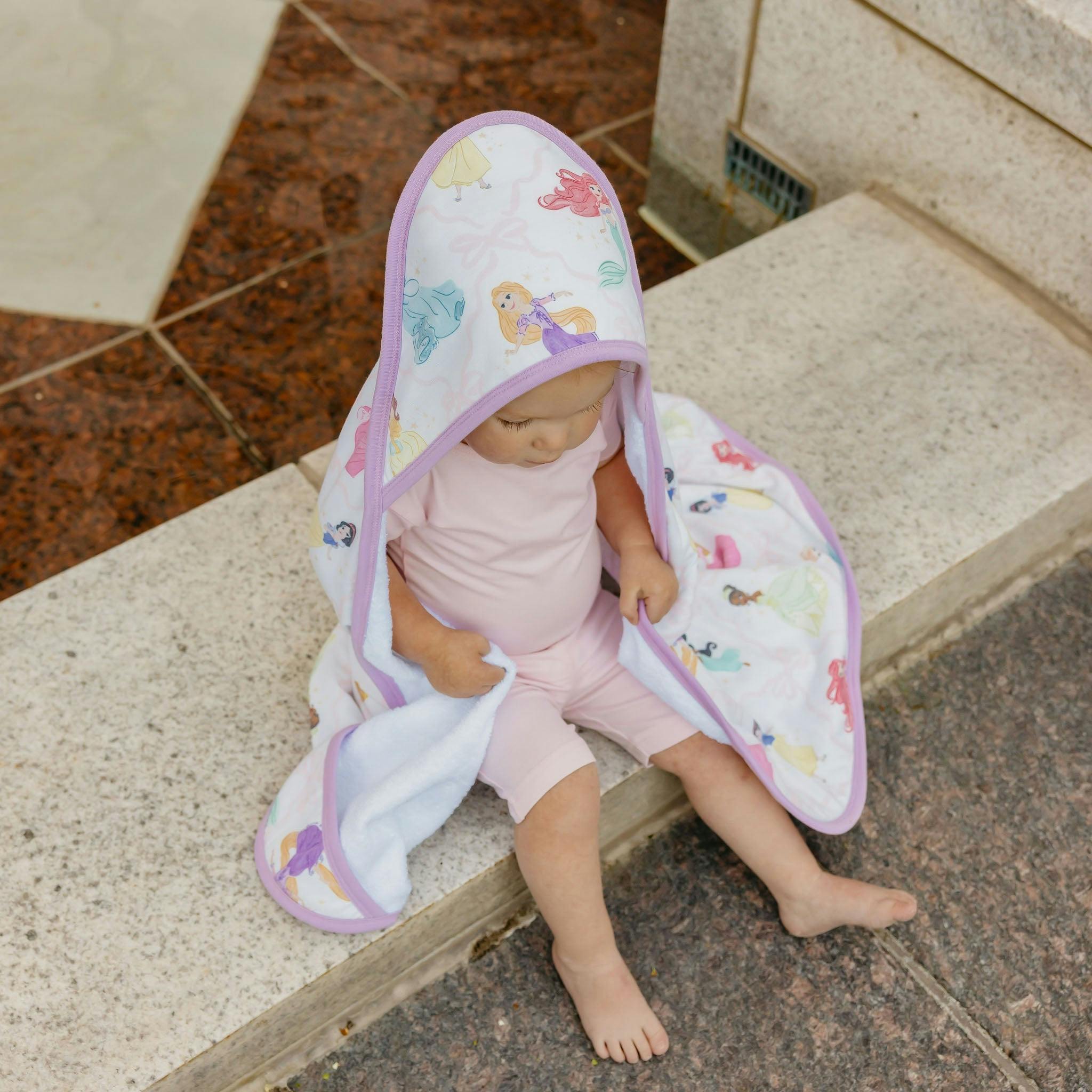 Premium Baby Knit Hooded Towel - Disney Princess