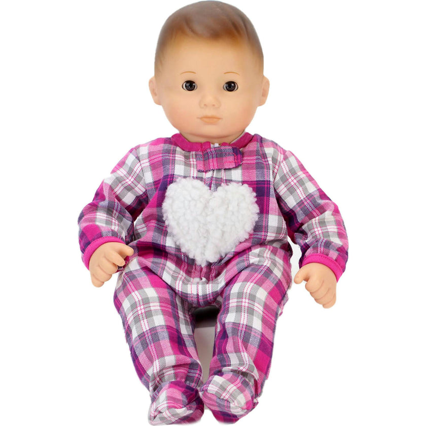 15" Doll Flannel Sleeper W/ Heart