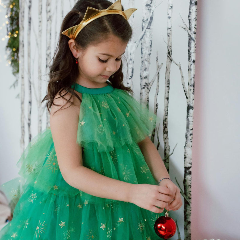 Christmas Tree Dress with Headpiece