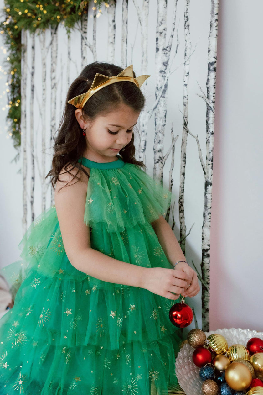 Christmas Tree Dress & Headpiece