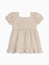 Celine Muslin Square Neck Dress - Belmont Floral / Shell + Powder