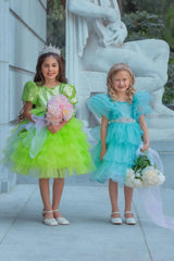 Enchanted Lime Sequin Tulle Birthday Dress for Girls