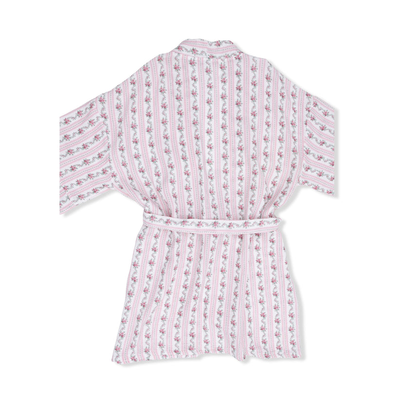 Winding Roses Stripe - Adult Kimono Mid Thigh Robe
