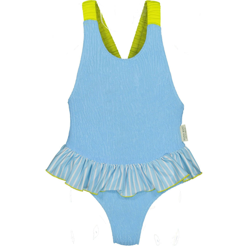Sunny blue ruffle swimsuit