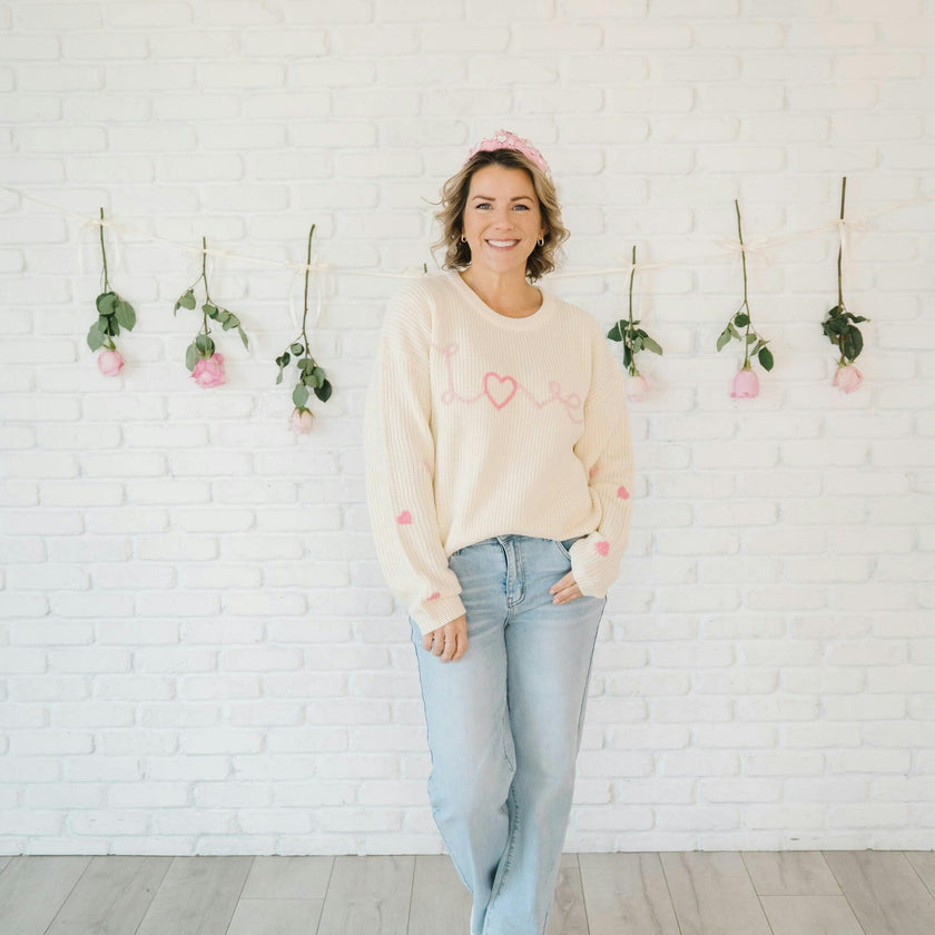 Ditsy Love Knit Women's Sweater