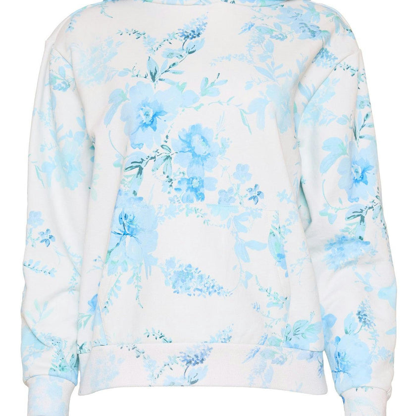 Kian Hooded Sweatshirt in Blue Aquarelle Fleur