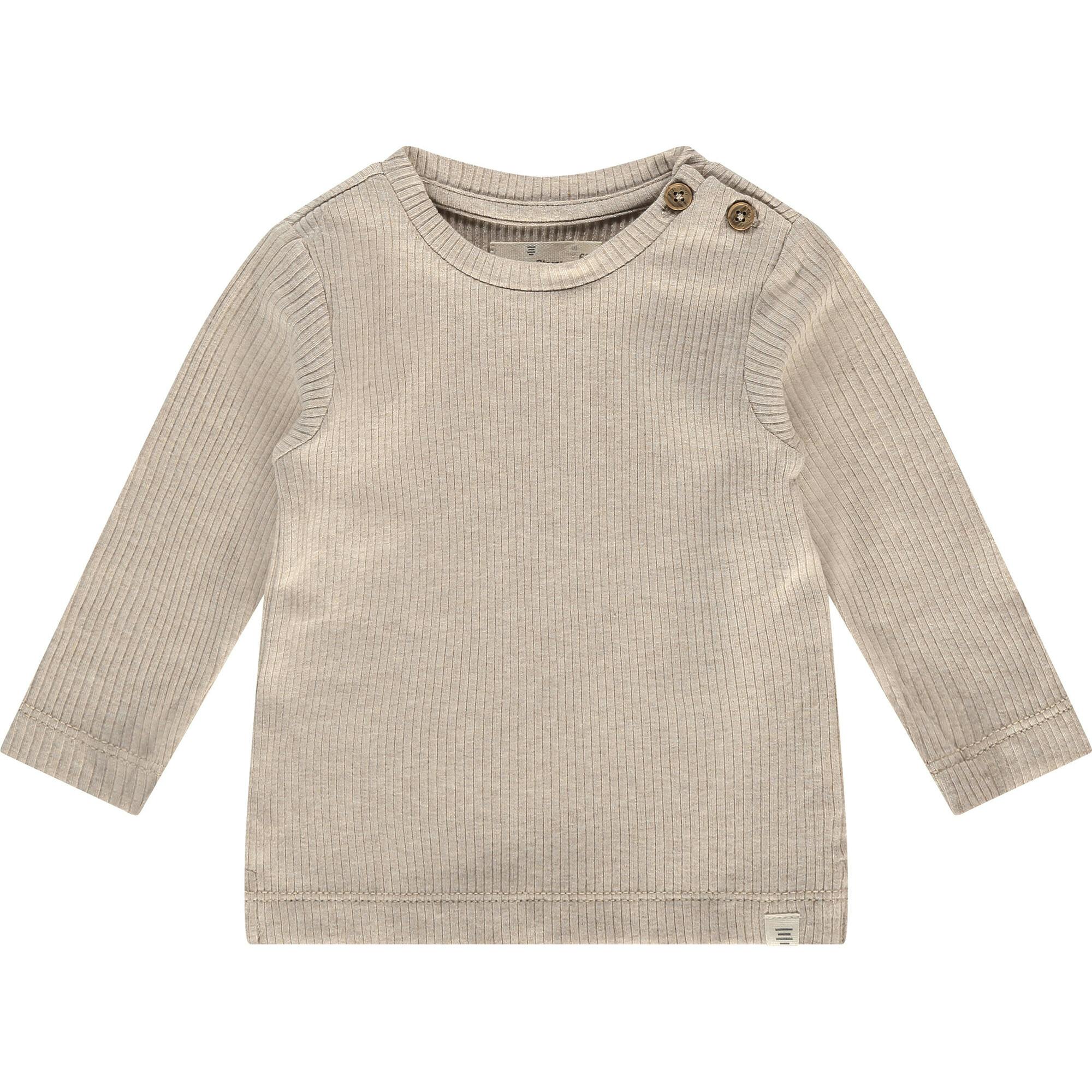 Ribbed Round Neck Long Sleeve T-Shirt