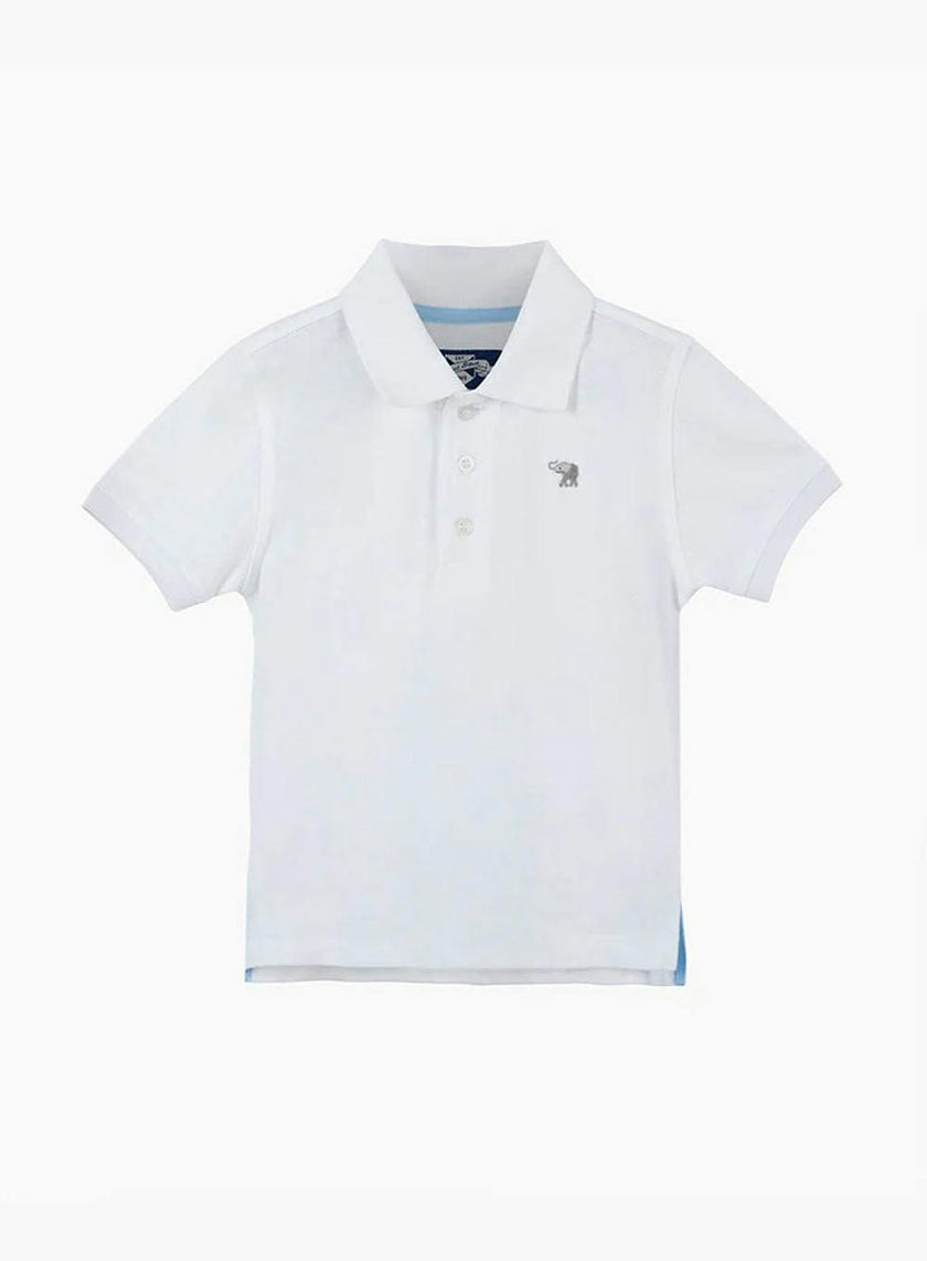 Harry Piqué Polo in White